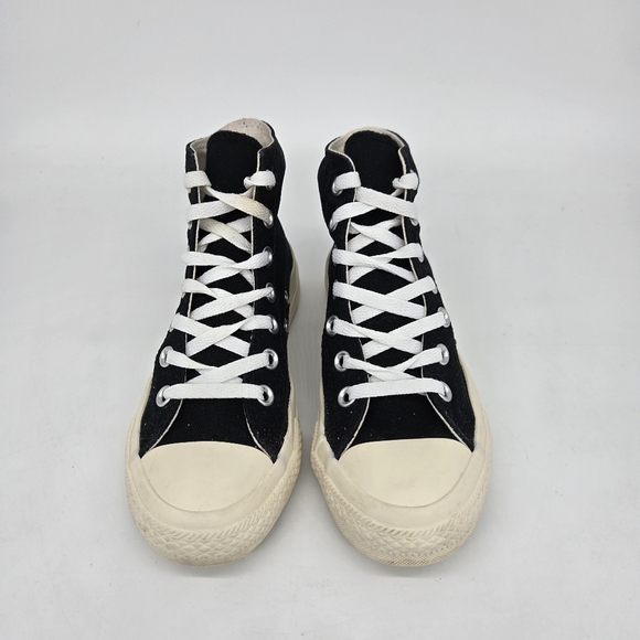 Comme des Garcons x Converse Chuck Taylor All Star Hi Black Shoes Women's Size 6 - Picture 2 of 8